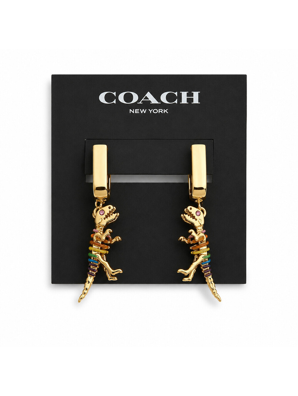 Coach Signature Rainbow Rexy Huggie Earrings - Picture 3 of 3